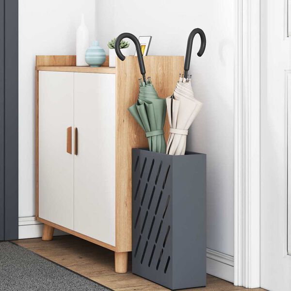 vidaXL Porte-parapluie avec stockage Anthracite 28 x 12 x 41 cm Acier