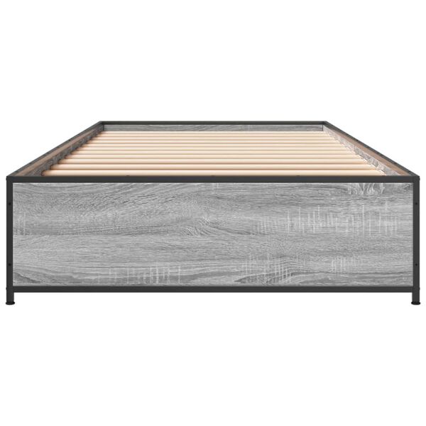 vidaXL Cadre de lit sans matelas sonoma gris 100x200 cm