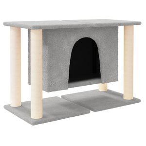 vidaXL Arbre &agrave; chat avec griffoirs en sisal Gris clair 50 cm