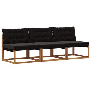 vidaXL 3 pc Sofa de milieu ext&eacute;rieur Bois d'Acacia Massif Naturel