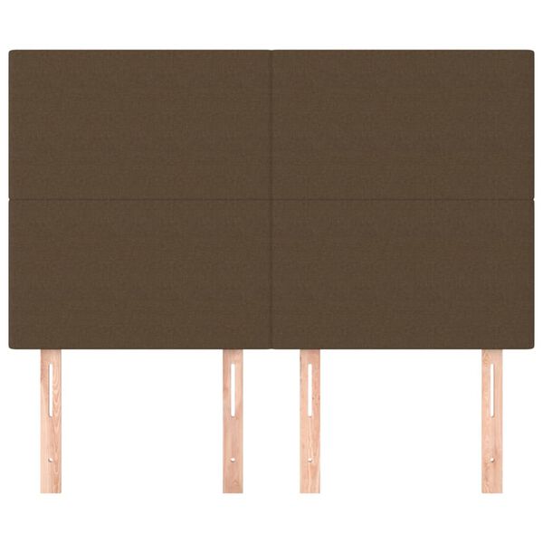 vidaXL T&ecirc;te de lit Marron fonc&eacute; 144 x 5 x 118/128 cm Tissu
