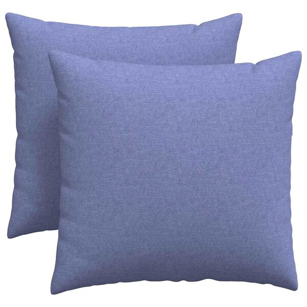 vidaXL Coussins de canap&eacute; 2 pcs Bleu denim 45 x 45 cm tissu