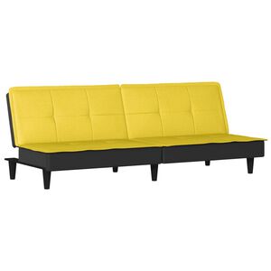 vidaXL Canap&eacute;-lit jaune clair tissu