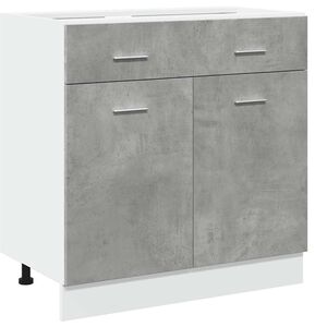 vidaXL Armoire &agrave; tiroirs Lyon gris b&eacute;ton 80x46x81,5 cm