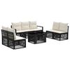 vidaXL Ensemble de canap&eacute; de jardin 8 pc Noir et blanc cr&egrave;me polyrotin