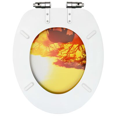 vidaXL Siège WC Couvercle à fermeture en douceur MDF Design de savane