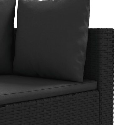 vidaXL Salon de jardin 6 pcs avec coussins noir résine tressée