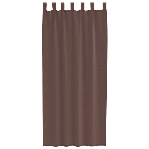 vidaXL Rideaux en voile avec passants 2 pcs marron