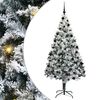 vidaXL Sapin de No&euml;l artificiel Blanc 210 cm PVC, Acier et Plastique