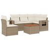 vidaXL Salon de jardin avec coussins 6 pcs beige r&eacute;sine tress&eacute;e