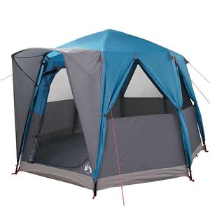 vidaXL Tente de cabine 3 personnes 3 personne Bleu et gris
