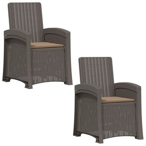vidaXL Chaise de jardin inclinable imitant le rotin 2 pcs