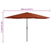 vidaXL Parasol de jardin avec m&acirc;t en m&eacute;tal 390 cm terre cuite