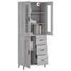 vidaXL Buffet haut Sonoma gris 69,5x34x180 cm Bois d'ing&eacute;nierie