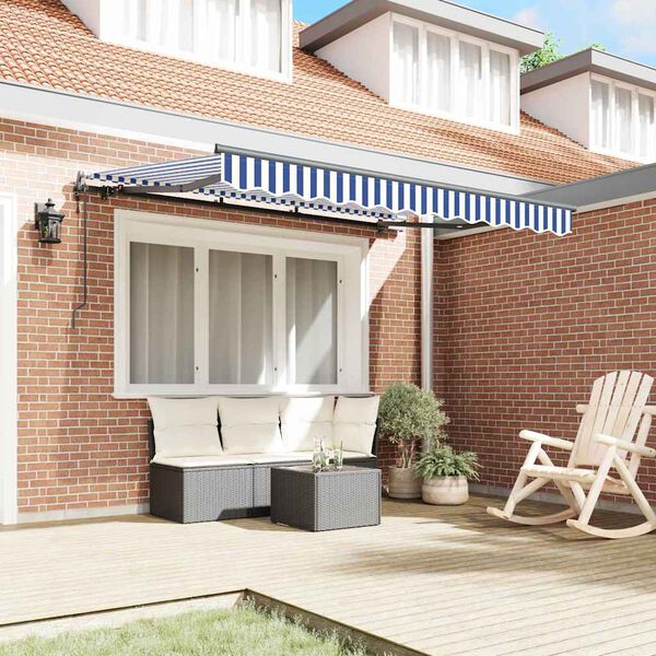 vidaXL Auvent R&eacute;tractable Bleu 300 x 200 cm tissu