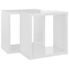 vidaXL &Eacute;tag&egrave;res cube murales 2 pcs Blanc brillant 26x15x26 cm