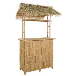 vidaXL Table de bar ext&eacute;rieure Naturel 115 x 95 x 215 cm Bambou