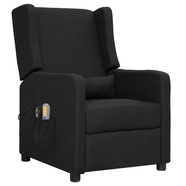 vidaXL Fauteuil électrique de massage Noir Tissu