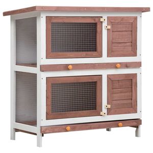 vidaXL Clapier d'ext&eacute;rieur 4 portes Marron Bois