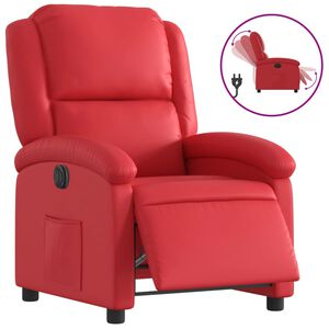 vidaXL Fauteuil inclinable &eacute;lectrique Rouge Similicuir