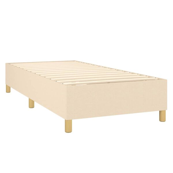 vidaXL Sommier &agrave; lattes de lit avec matelas Cr&egrave;me 80x200 cm Tissu