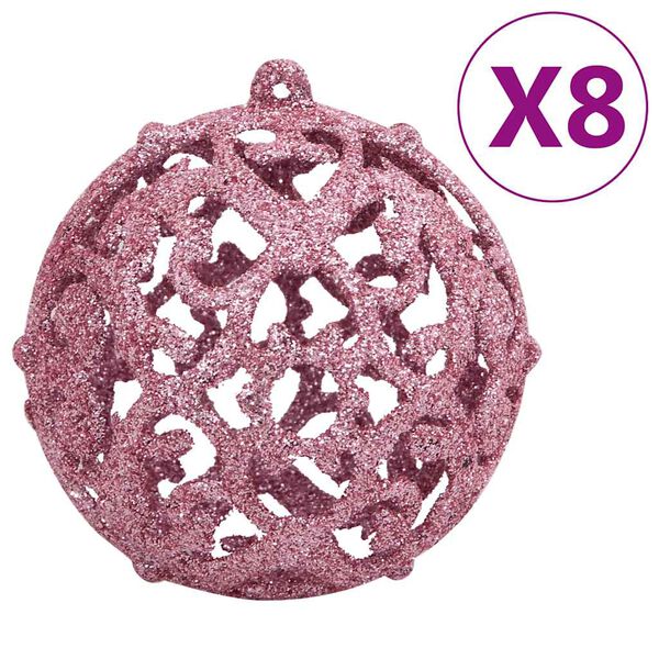 vidaXL Ensemble de boules de Noël 111 pièces rose polystyrène