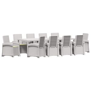 vidaXL Ensemble de salle &agrave; manger pour jardin 11 pc Blanc et cr&egrave;me PP