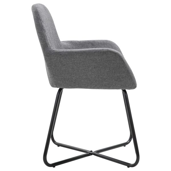 vidaXL Chaises &agrave; manger lot de 2 gris fonc&eacute; tissu