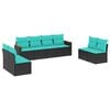 vidaXL Salon de jardin 8 pcs avec coussins noir r&eacute;sine tress&eacute;e