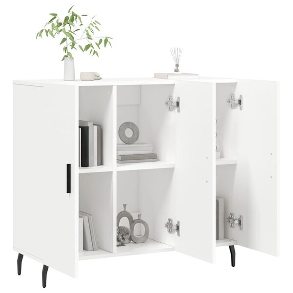 vidaXL Buffet blanc 90x34x80 cm bois d'ing&eacute;nierie