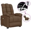 vidaXL Fauteuil &eacute;lectrique de massage Marron Tissu