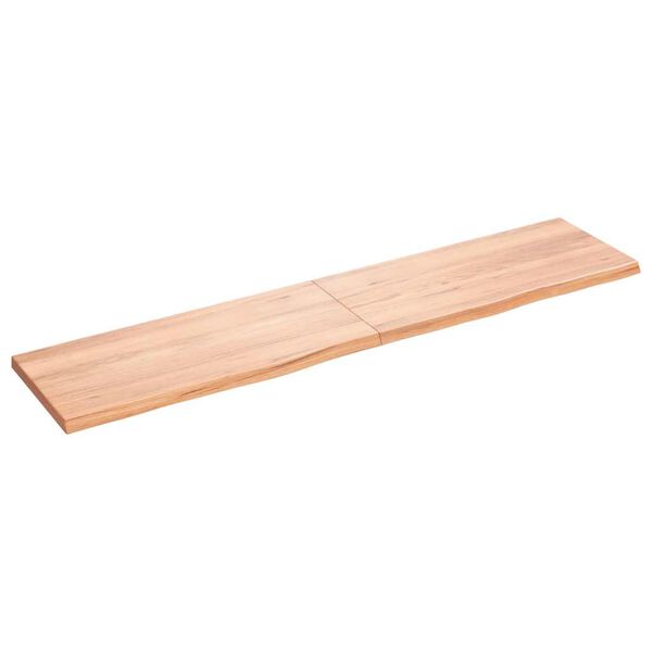 vidaXL Dessus de table marron clair bois ch&ecirc;ne massif trait&eacute;