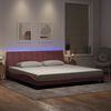 vidaXL Cadre de lit avec LED sans matelas Hanko rose 200x200 cm velours
