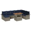 vidaXL Ensemble de canap&eacute; de jardin 9 pc gris et bleu marine