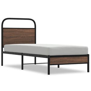 vidaXL Cadre de lit sans matelas 80x200cm ch&ecirc;ne marron bois ing&eacute;nierie