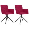 vidaXL Chaises pivotantes &agrave; manger lot de 2 Rouge bordeaux Velours