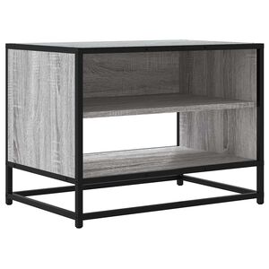 vidaXL Meuble TV sonoma gris 61x40x46 cm bois d'ing&eacute;nierie et m&eacute;tal