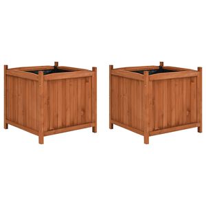 vidaXL Jardini&egrave;res sur&eacute;lev&eacute;es 2 pcs 50x50x50 cm Bois de sapin