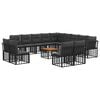 vidaXL Ensemble de canap&eacute;s d'ext&eacute;rieur 14 pcs Noir et Gris fonc&eacute;