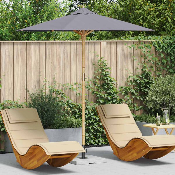 vidaXL Parasol de jardin Gris fonc&eacute; &Oslash; 270 x 260 cm Bambou
