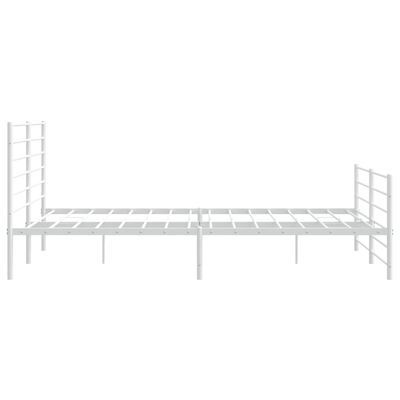 vidaXL Cadre de lit métal sans matelas et pied de lit blanc 193x203 cm