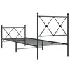 vidaXL Cadre de lit métal sans matelas avec pied de lit noir 75x190 cm