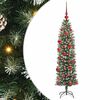 vidaXL Arbre de No&euml;l artificiel slim Vert et blanc 150 cm