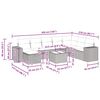 vidaXL Salon de jardin 9 pcs avec coussins gris clair résine tressée