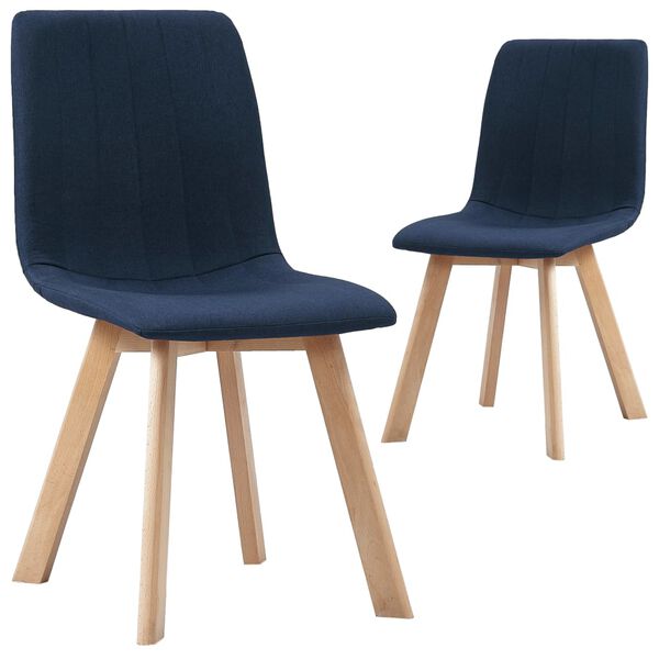 vidaXL Chaises &agrave; manger lot de 2 bleu tissu