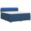 vidaXL Lit de box spring avec matelas et LED Bleu 200 x 200 cm Tissu