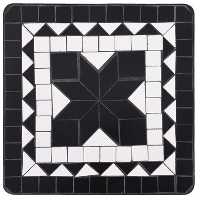 vidaXL Table de bistro mosaïque noir et blanc Céramique