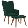 vidaXL Chaise de relaxation avec repose-pied Vert fonc&eacute; Velours