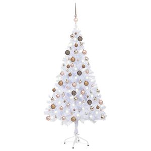 vidaXL Arbre de No&euml;l artificiel pr&eacute;-&eacute;clair&eacute;/boules 120 cm 230 branches