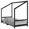 vidaXL Cadre de lit pour enfants noir 90x190 cm bois de pin massif
